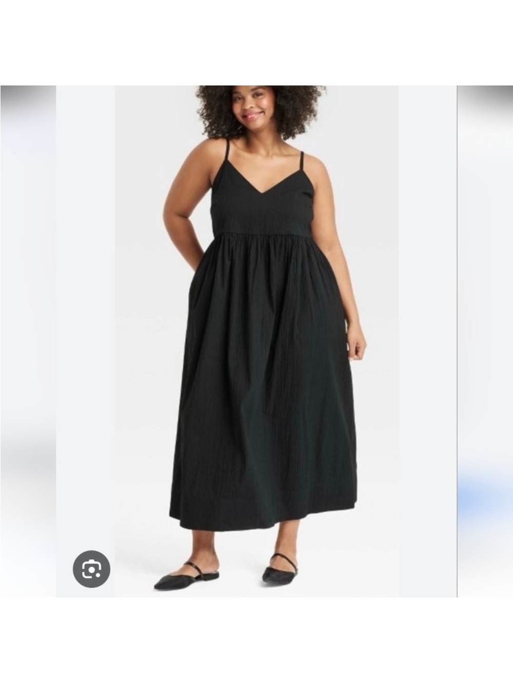 a new day Black Spaghetti-Strap Maxi Dress
